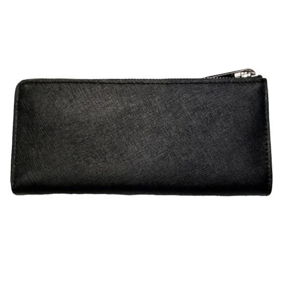 Michael Kors Black Saffiano Leather Jet Set Zip Wallet - Picture 2 of 7